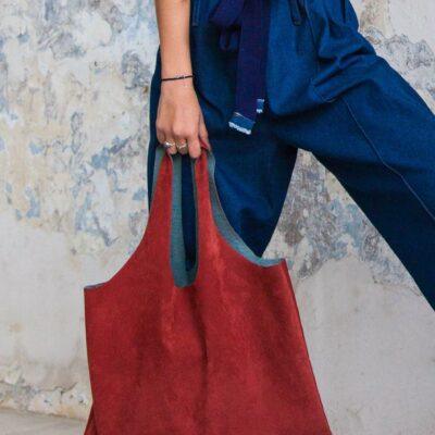 Thick-as-a-brick- ToteBag en suédine et feutre