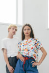 Confetti- Blouse en doupion imprimé