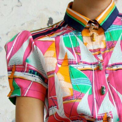 波の上* - Chemise en coton imprimé
