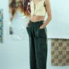 戦い* Pantalon large en velours de coton