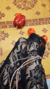 Robe longue en guipure de coton,  黒い龍*